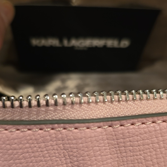 Karl Lagerfeld Pink Shoulder Bag with Silver Accents - Picture 8 of 10